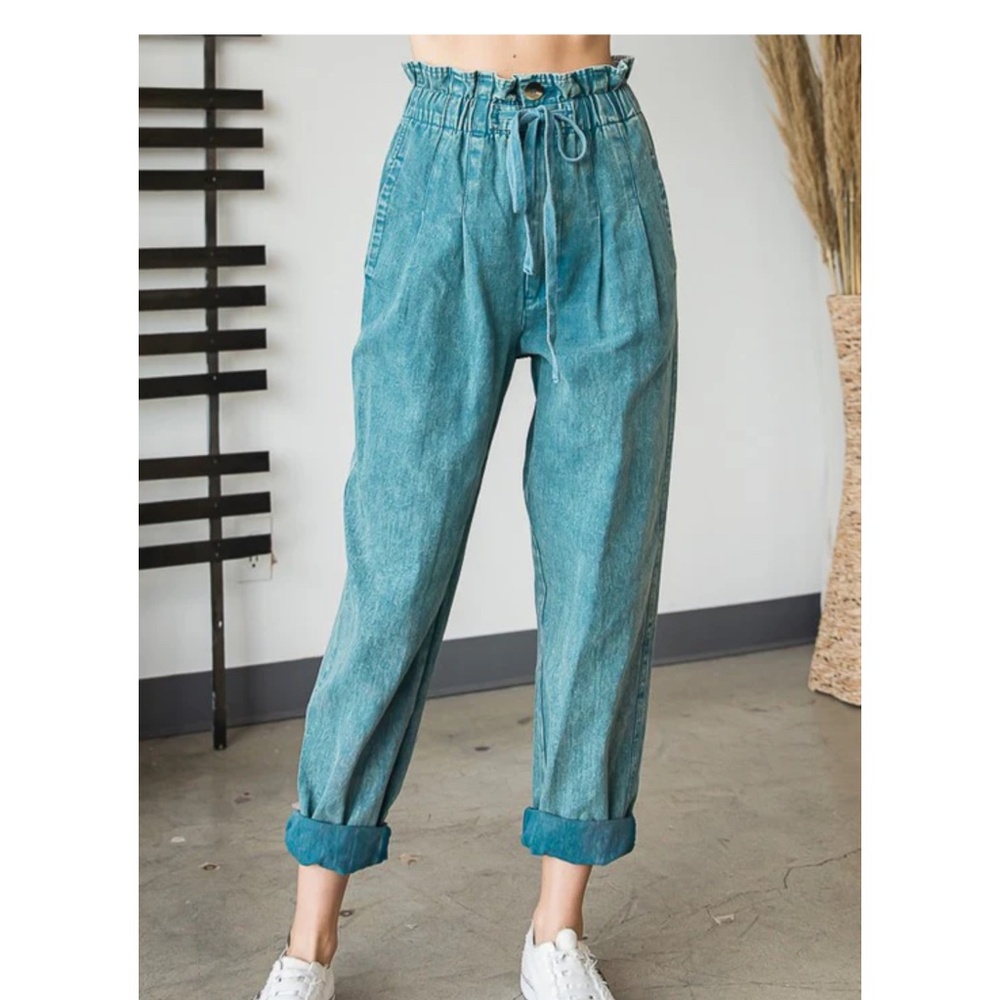 Oli & Hali Blue Ankle Cropped Pants